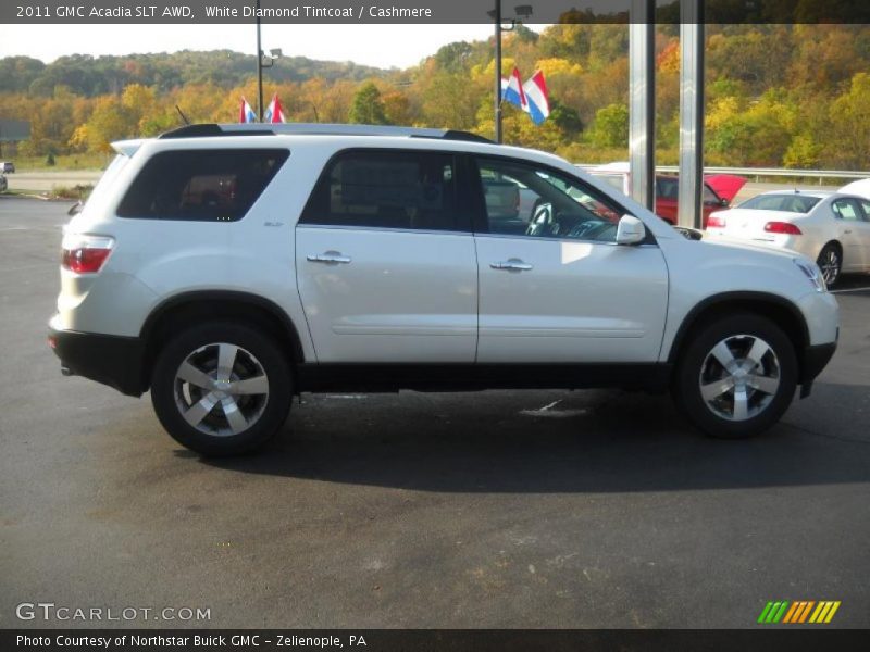 White Diamond Tintcoat / Cashmere 2011 GMC Acadia SLT AWD