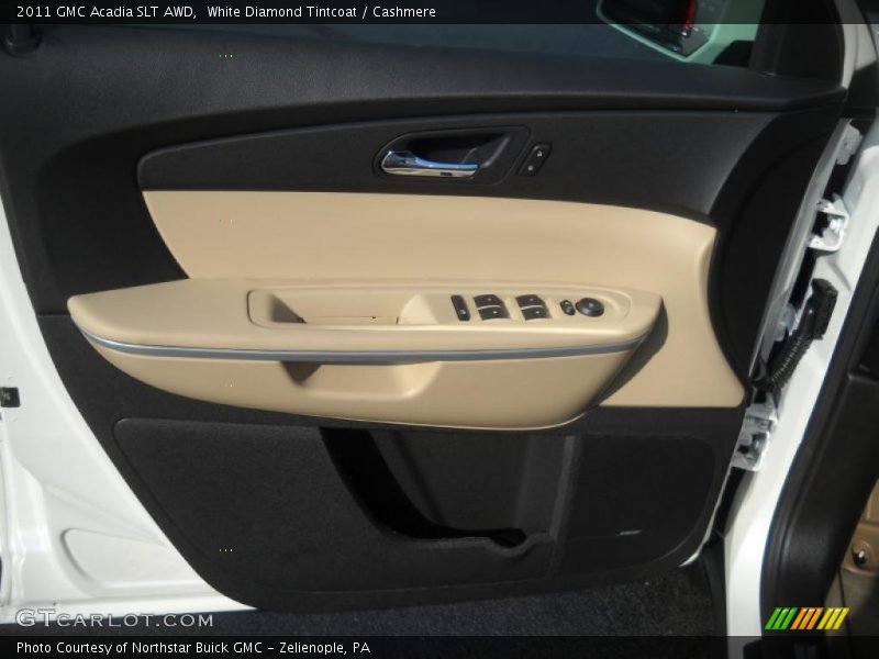 White Diamond Tintcoat / Cashmere 2011 GMC Acadia SLT AWD