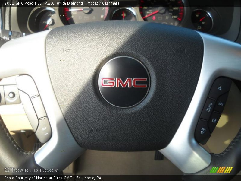 White Diamond Tintcoat / Cashmere 2011 GMC Acadia SLT AWD