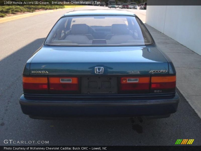 Brittany Blue Green Metallic / Tan 1989 Honda Accord SEi Coupe