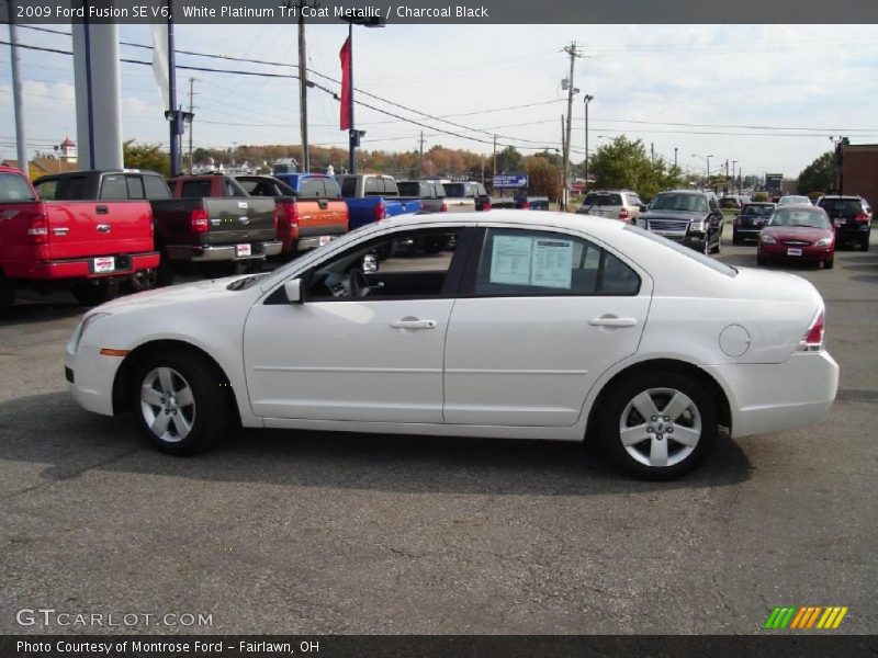 White Platinum Tri Coat Metallic / Charcoal Black 2009 Ford Fusion SE V6