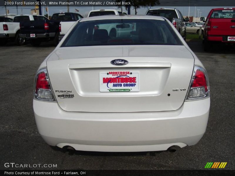 White Platinum Tri Coat Metallic / Charcoal Black 2009 Ford Fusion SE V6
