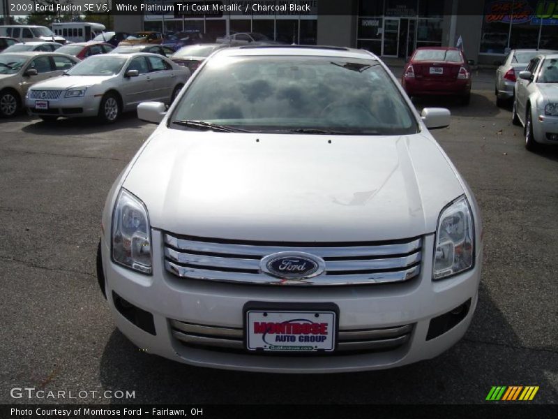 White Platinum Tri Coat Metallic / Charcoal Black 2009 Ford Fusion SE V6