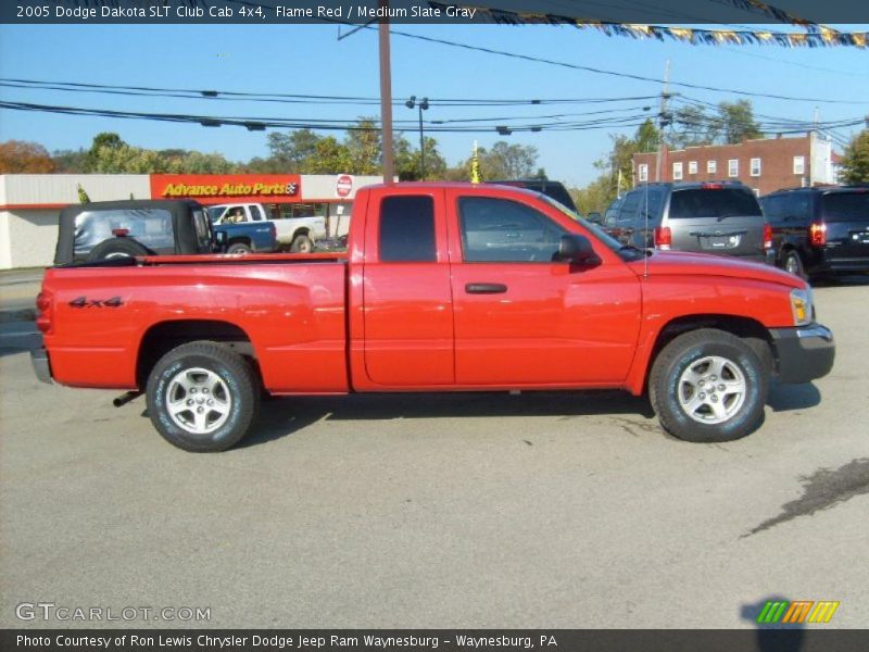 Flame Red / Medium Slate Gray 2005 Dodge Dakota SLT Club Cab 4x4