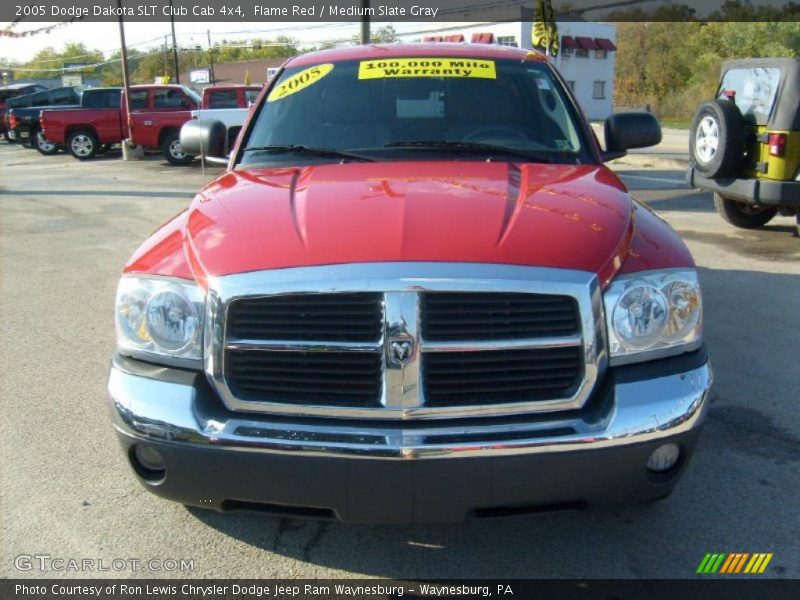 Flame Red / Medium Slate Gray 2005 Dodge Dakota SLT Club Cab 4x4