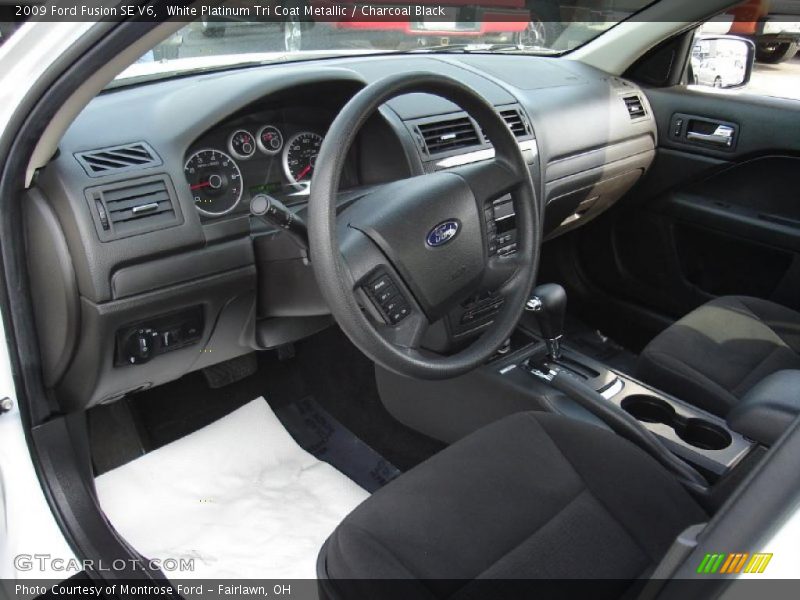 White Platinum Tri Coat Metallic / Charcoal Black 2009 Ford Fusion SE V6