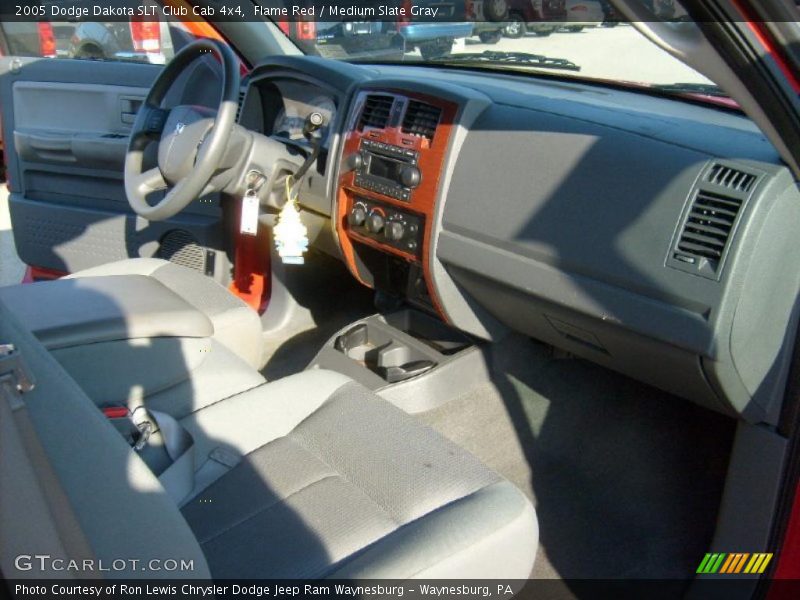 Flame Red / Medium Slate Gray 2005 Dodge Dakota SLT Club Cab 4x4