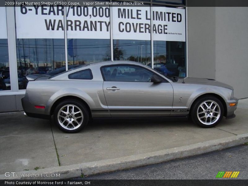 Vapor Silver Metallic / Black/Black 2009 Ford Mustang Shelby GT500 Coupe