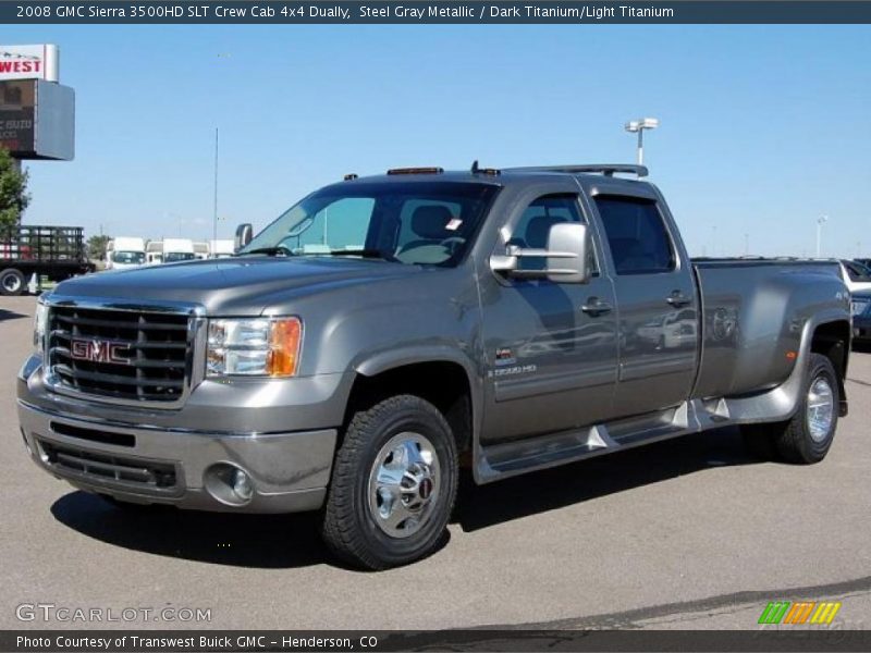 Steel Gray Metallic / Dark Titanium/Light Titanium 2008 GMC Sierra 3500HD SLT Crew Cab 4x4 Dually
