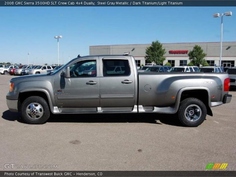 Steel Gray Metallic / Dark Titanium/Light Titanium 2008 GMC Sierra 3500HD SLT Crew Cab 4x4 Dually