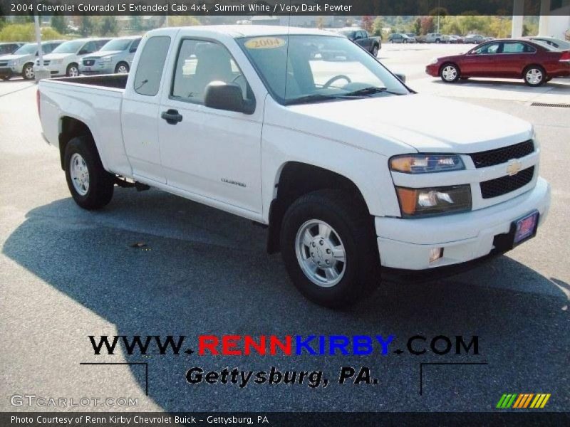 Summit White / Very Dark Pewter 2004 Chevrolet Colorado LS Extended Cab 4x4