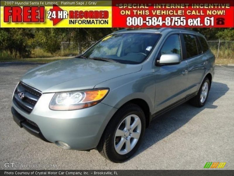 Platinum Sage / Gray 2007 Hyundai Santa Fe Limited