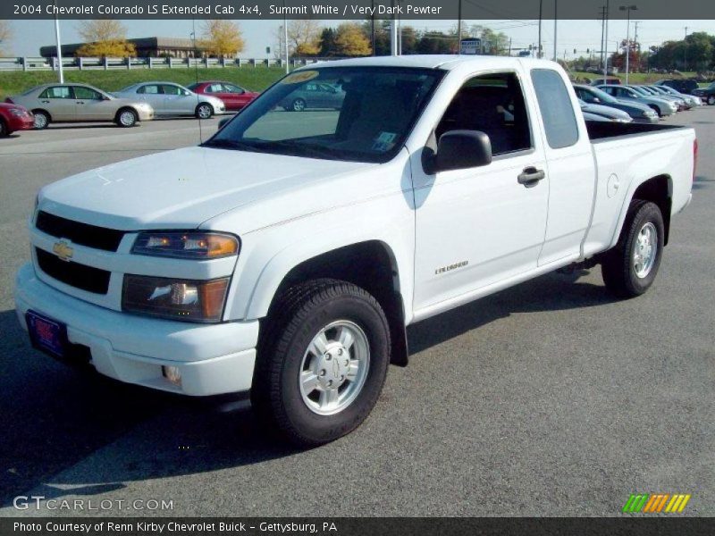 Summit White / Very Dark Pewter 2004 Chevrolet Colorado LS Extended Cab 4x4