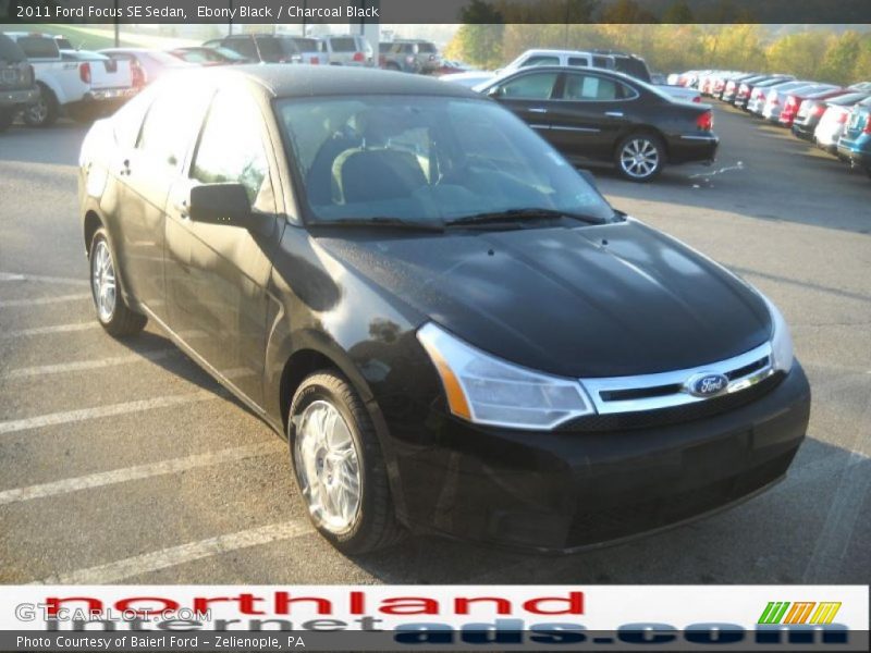 Ebony Black / Charcoal Black 2011 Ford Focus SE Sedan