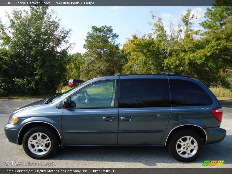 Steel Blue Pearl / Taupe 2002 Dodge Caravan Sport
