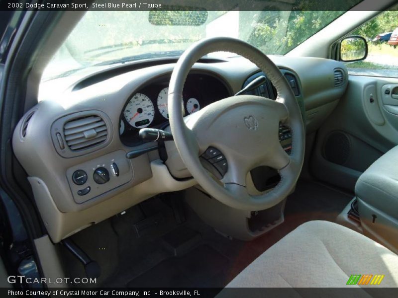 Steel Blue Pearl / Taupe 2002 Dodge Caravan Sport