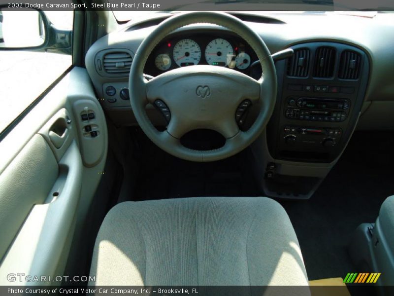 Steel Blue Pearl / Taupe 2002 Dodge Caravan Sport