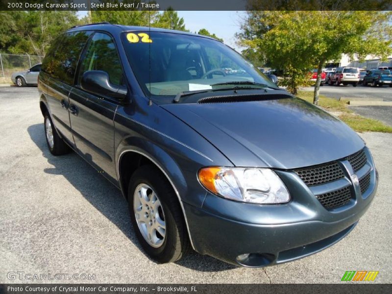 Steel Blue Pearl / Taupe 2002 Dodge Caravan Sport