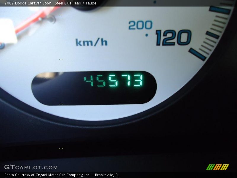 Steel Blue Pearl / Taupe 2002 Dodge Caravan Sport