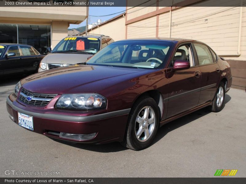 Berry Red Metallic / Neutral Beige 2003 Chevrolet Impala LS