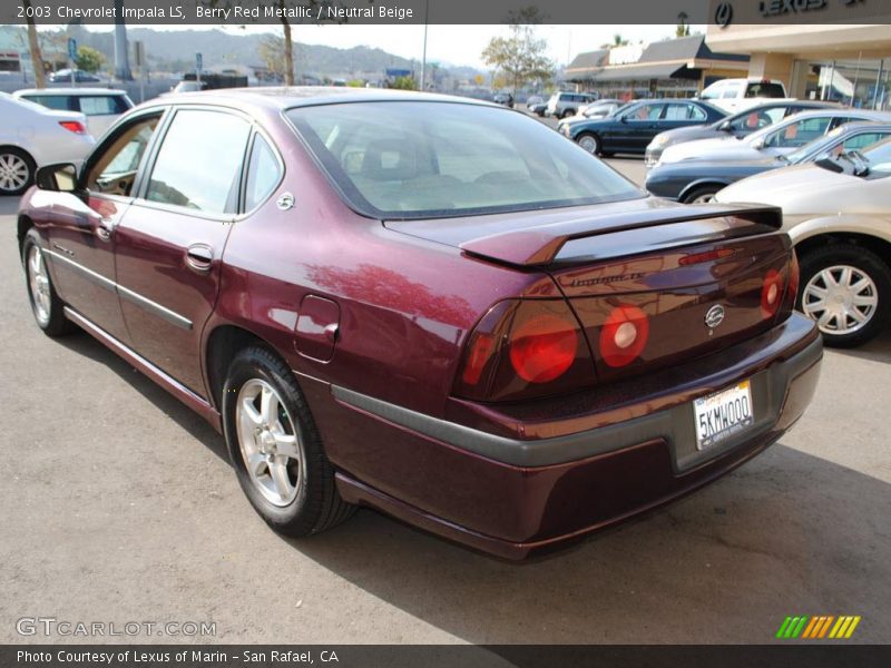 Berry Red Metallic / Neutral Beige 2003 Chevrolet Impala LS
