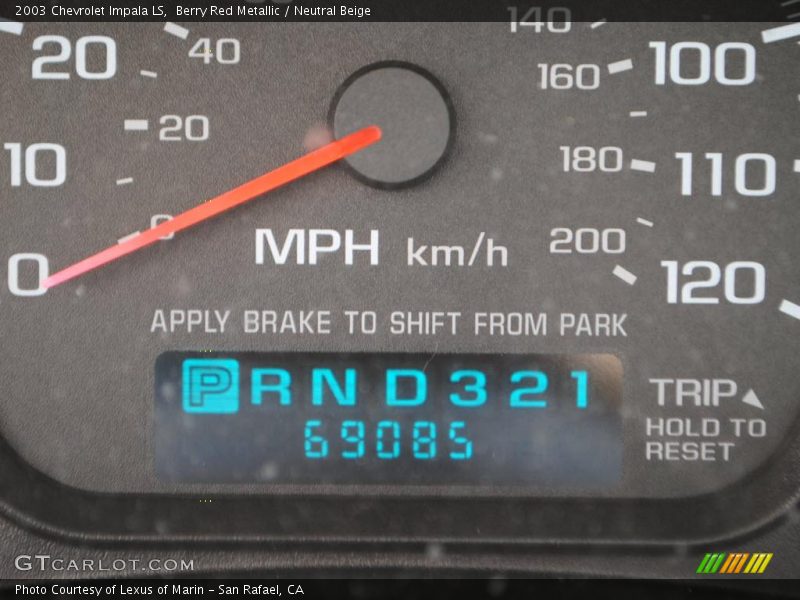 Berry Red Metallic / Neutral Beige 2003 Chevrolet Impala LS
