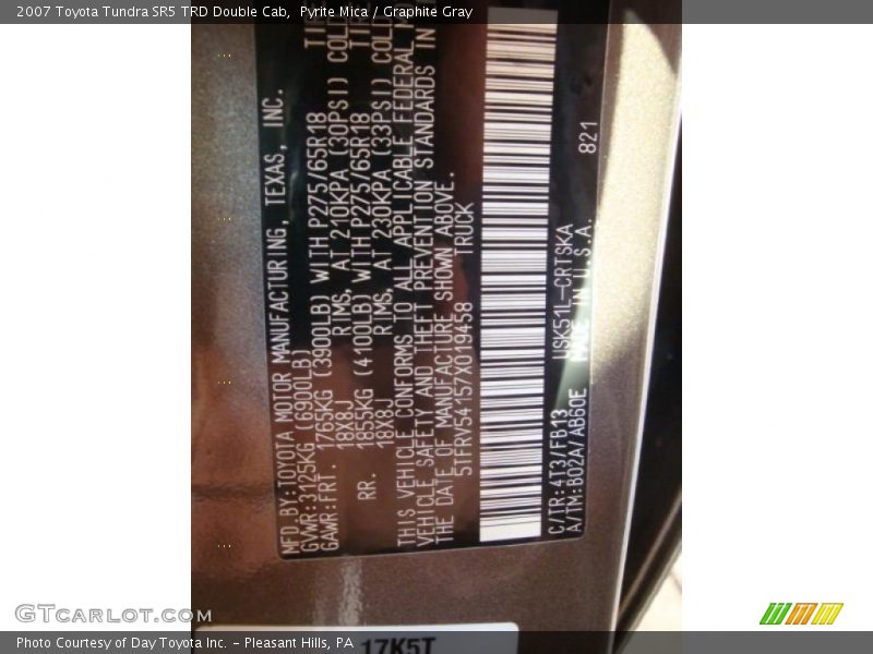 Pyrite Mica / Graphite Gray 2007 Toyota Tundra SR5 TRD Double Cab