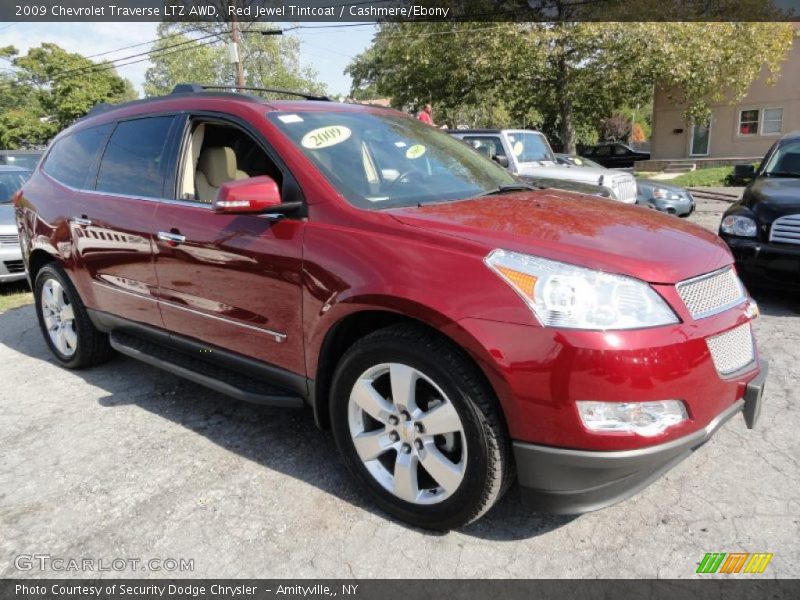 Red Jewel Tintcoat / Cashmere/Ebony 2009 Chevrolet Traverse LTZ AWD