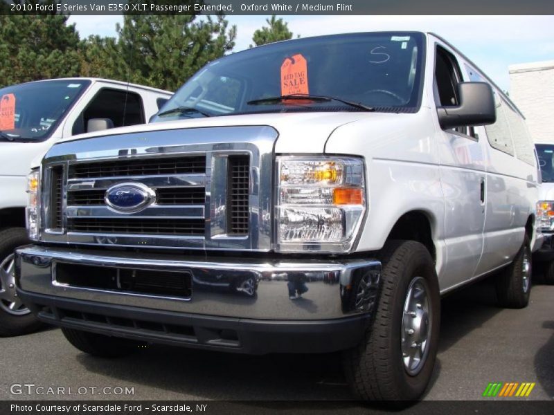 Oxford White / Medium Flint 2010 Ford E Series Van E350 XLT Passenger Extended