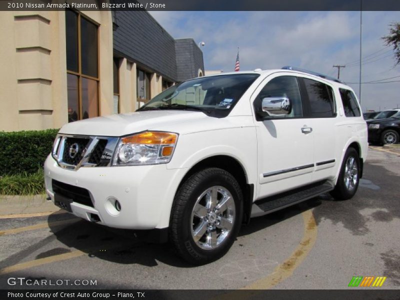 Blizzard White / Stone 2010 Nissan Armada Platinum
