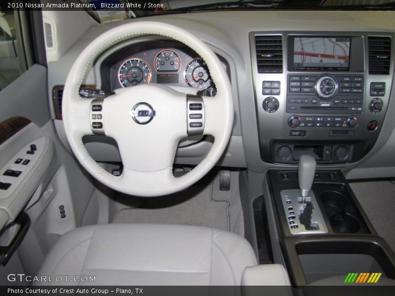 Blizzard White / Stone 2010 Nissan Armada Platinum