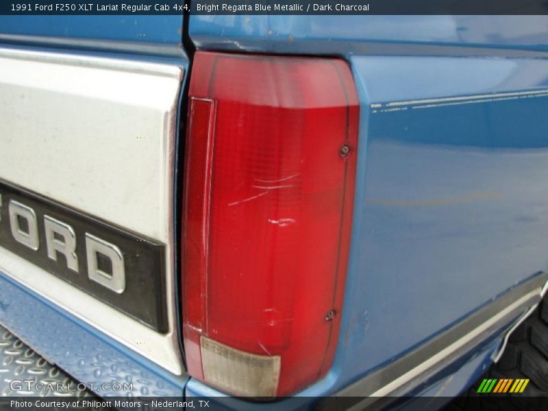Bright Regatta Blue Metallic / Dark Charcoal 1991 Ford F250 XLT Lariat Regular Cab 4x4