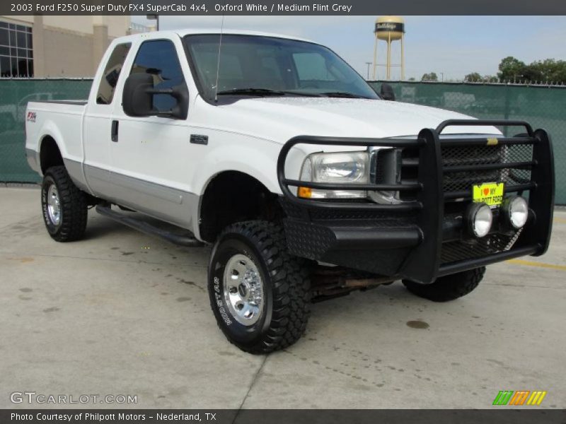 Oxford White / Medium Flint Grey 2003 Ford F250 Super Duty FX4 SuperCab 4x4