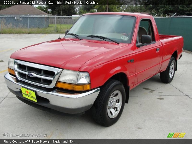 Bright Red / Medium Graphite 2000 Ford Ranger XLT Regular Cab