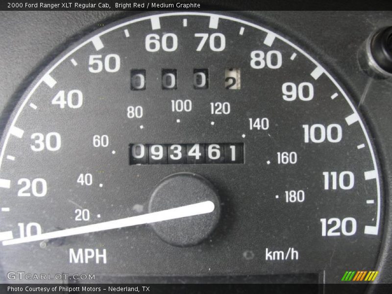 Bright Red / Medium Graphite 2000 Ford Ranger XLT Regular Cab