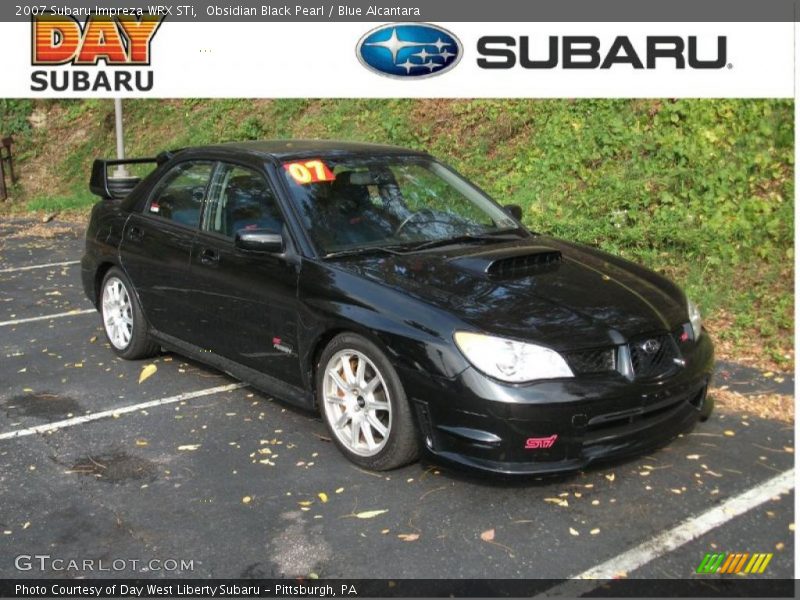 Obsidian Black Pearl / Blue Alcantara 2007 Subaru Impreza WRX STi