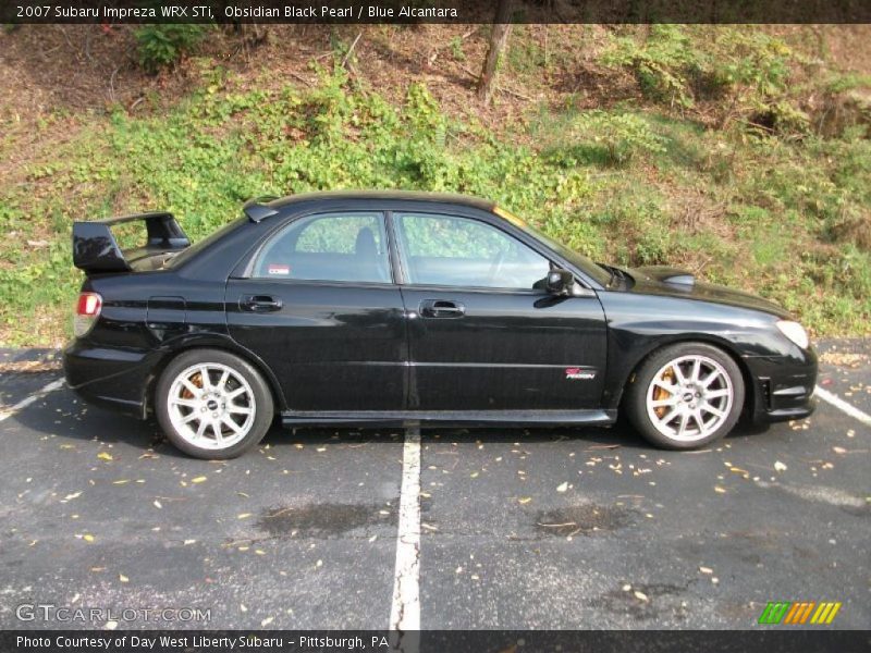Obsidian Black Pearl / Blue Alcantara 2007 Subaru Impreza WRX STi