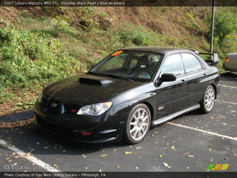 Obsidian Black Pearl / Blue Alcantara 2007 Subaru Impreza WRX STi