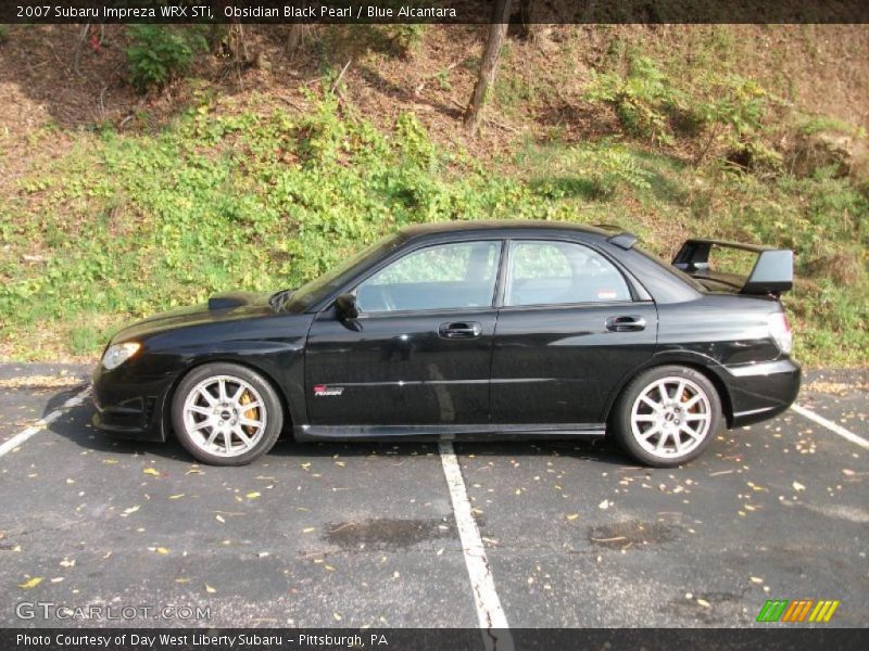 Obsidian Black Pearl / Blue Alcantara 2007 Subaru Impreza WRX STi