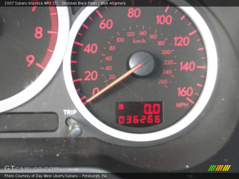 Obsidian Black Pearl / Blue Alcantara 2007 Subaru Impreza WRX STi