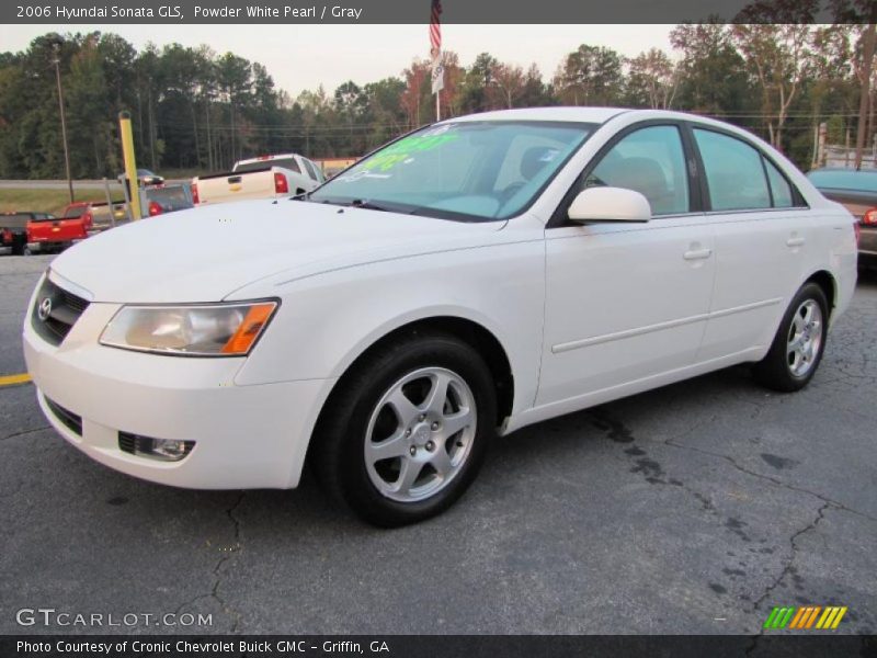 Powder White Pearl / Gray 2006 Hyundai Sonata GLS