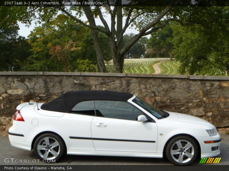Polar White / Black/Gray 2007 Saab 9-3 Aero Convertible