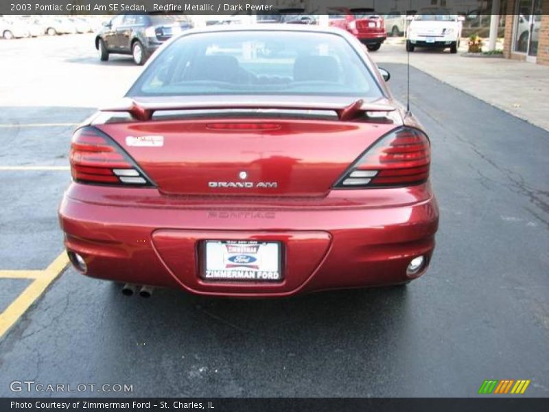 Redfire Metallic / Dark Pewter 2003 Pontiac Grand Am SE Sedan