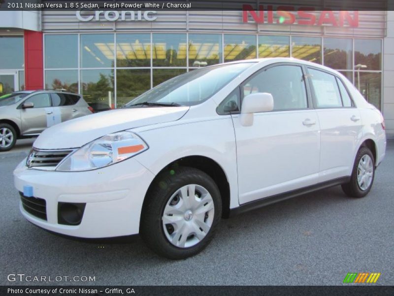 Fresh Powder White / Charcoal 2011 Nissan Versa 1.8 S Sedan