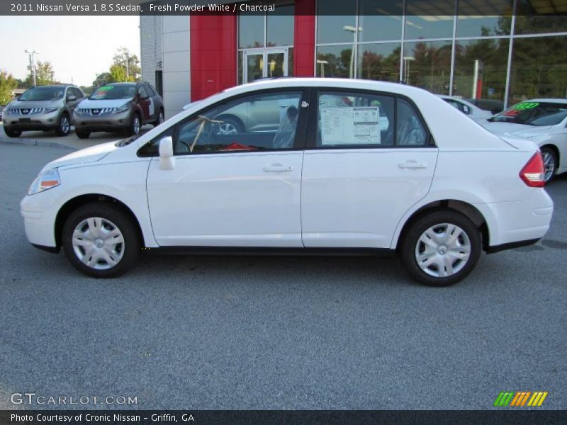 Fresh Powder White / Charcoal 2011 Nissan Versa 1.8 S Sedan