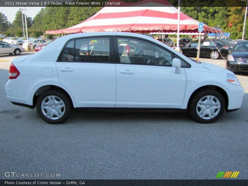 Fresh Powder White / Charcoal 2011 Nissan Versa 1.8 S Sedan