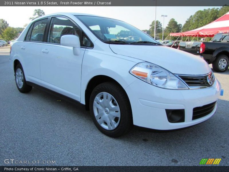 Fresh Powder White / Charcoal 2011 Nissan Versa 1.8 S Sedan