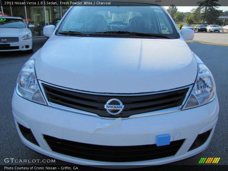Fresh Powder White / Charcoal 2011 Nissan Versa 1.8 S Sedan