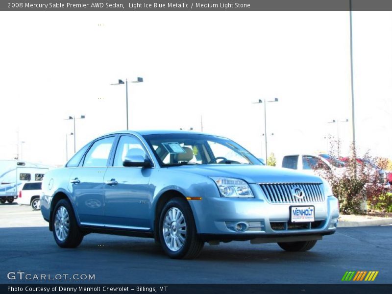 Light Ice Blue Metallic / Medium Light Stone 2008 Mercury Sable Premier AWD Sedan