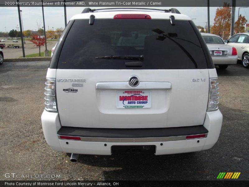 White Platinum Tri-Coat Metallic / Camel 2010 Mercury Mountaineer V8 Premier AWD